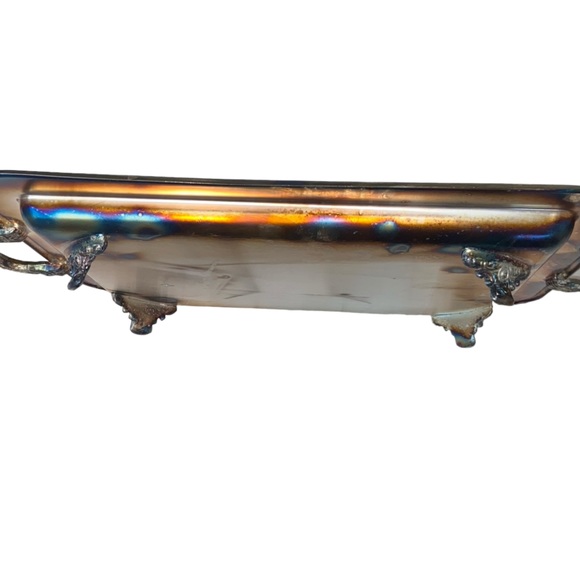 Vtg Leonard 7pc Silverplate Relish Serving Tray Glass Dishes Forks MIB - Picture 4 of 16